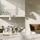 Tind sofa Fjell stoler Kvart bord og Popcorn stol i en jobb og pustsone fra Fora Form