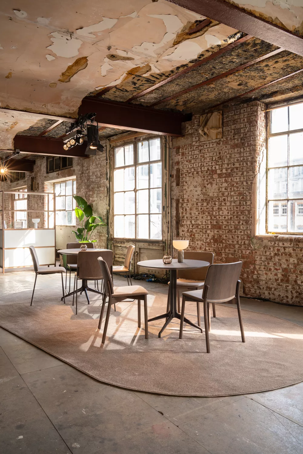 Atrium wood chairs and Kvart table at Material matters FORAFORM 2500