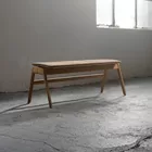 Knekk Bench with fixed cushion in leather from Fora Form