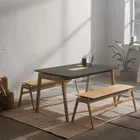 Knekk Wood table with benches in solid oak from Fora Form
