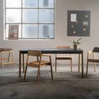 Knekk Chairs Bar stool and Wood table from Fora Form