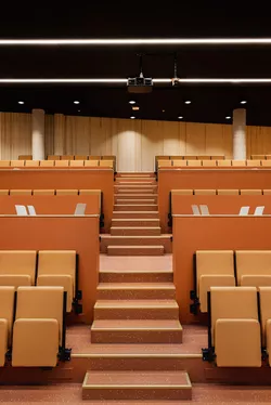 Audio auditorium chairs by Fora Form photo by Alex Coppo