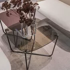 Root glassbord sammen med Tind sofa Fora Form