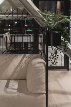 Kove sofa with flower pots at Fora Form