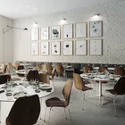 Restaurant med City stoler i valnøtt Kvart bord og Senso sofa Fora Form