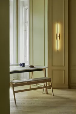 Knekk bench and wood table in whitewashed oak