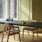 Knekk wood table and chairs in blended pink