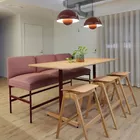 Senso bar sofa Myk table and Knekk bar stools from Fora Form Scoffice 5 2024