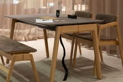 Knekk wood table bench and chairs from Fora Form