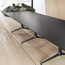 Fora Form Kvart table with black birchply laminate