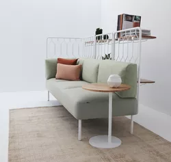 Kove sofa med hyller Fora Form puter og S bord