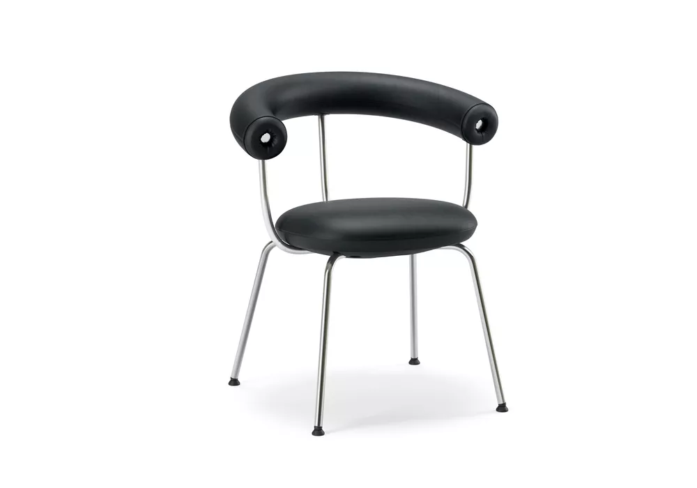 Bud Stack chair in leather and chrome from Fora Form