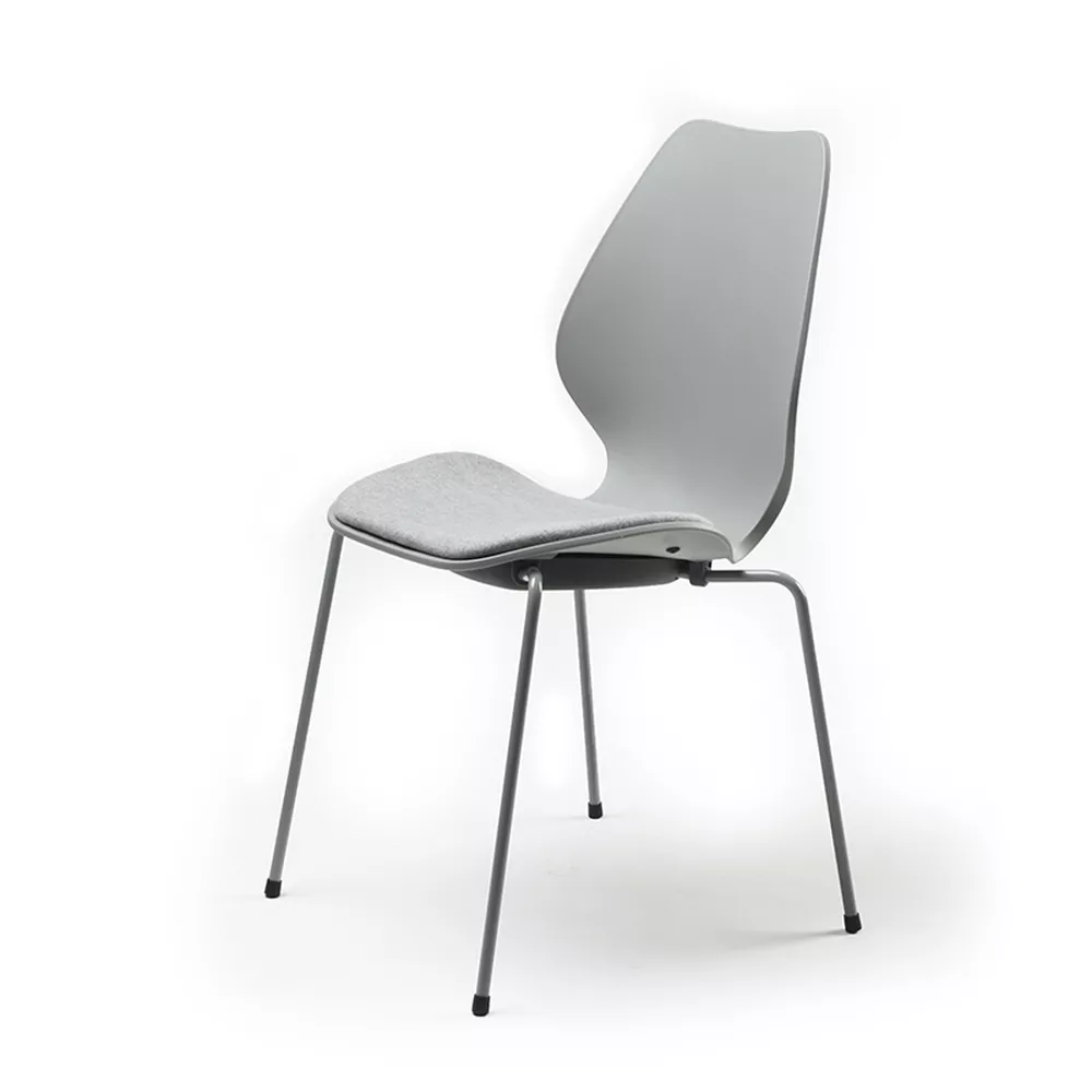 City medium grå plast stol med fast setepute Fora Form