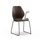 City with sled base leather cover and armrest from Fora Form