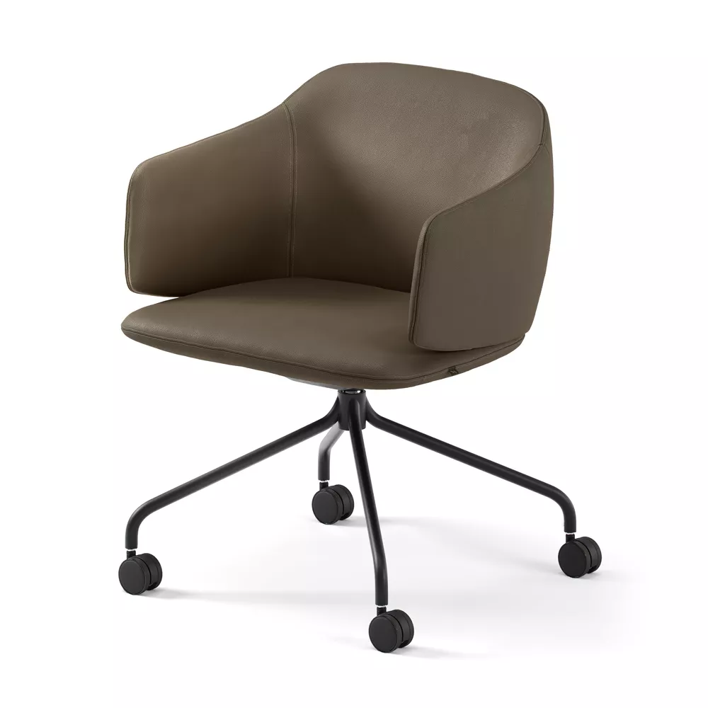 Dwell conference stol i brun hud fra Fora Form