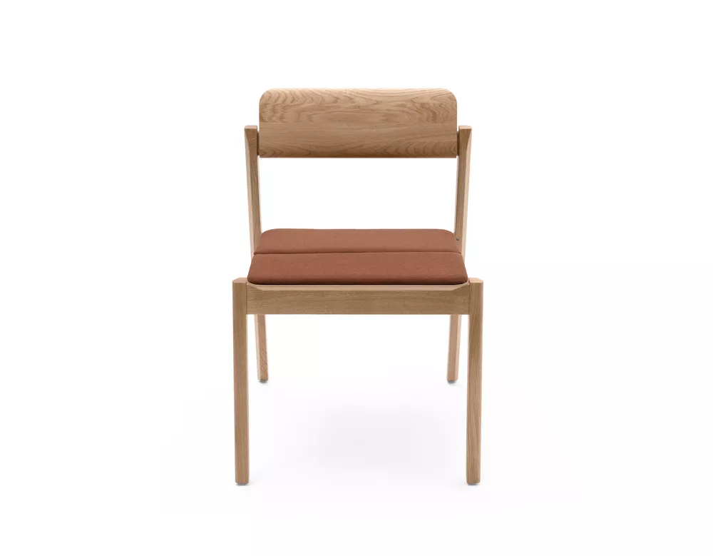 Knekk chair in oak fixed seat cushions Fora Form