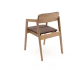 Knekk chair in solid oak fixed seat and back cushions with armrest from Fora Form