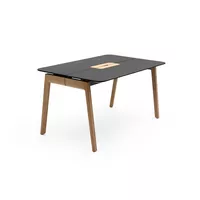 Knekk Wood table 140 with kabel hatch Fora Form