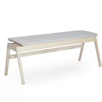 Knekk bench with seatcushion whitewashed