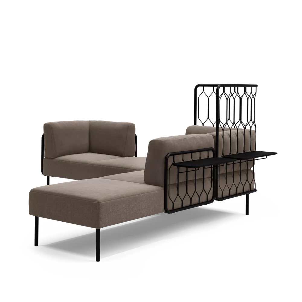 Kove hjørnesofa med krukker og bord Fora Form