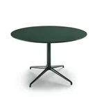 Kvart Ø120 møtebord grønn linoleum og stål fra Fora Form