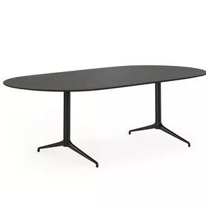 Kvart 240x120 konferansebord med sort bjørkelaminat Fora Form