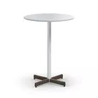 Myk bord Ø80 H150 cm ståbord med hvit laminat mørkbeiset deksel Fora Form