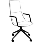 Fjell 4er kryss hjul høy rygg armlen