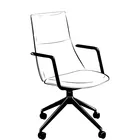 Fjell 4er kryss hjul medium rygg armlen