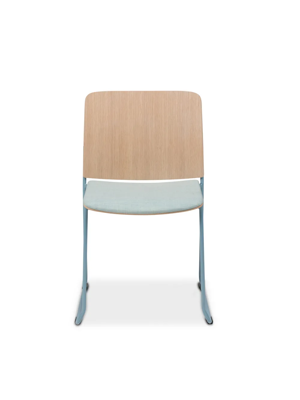 Atrium sled base veneer back and seat cushion front