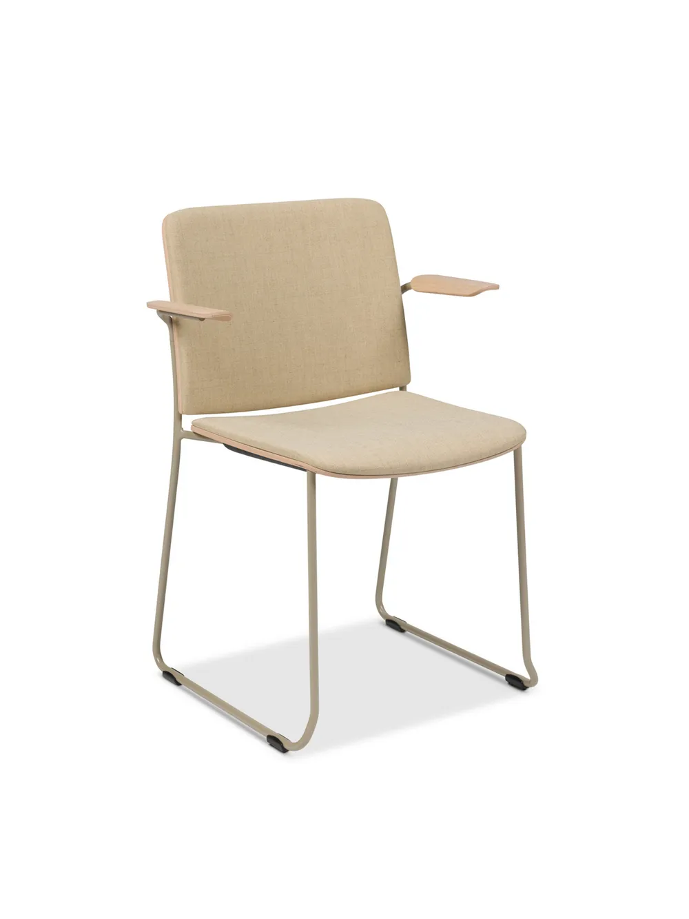 Atrium sled base with armrests seat and back cushion