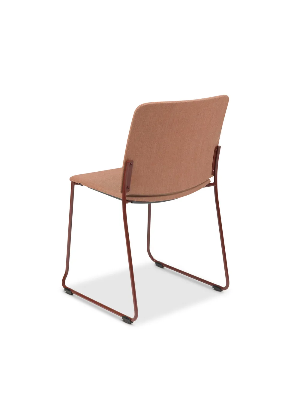 Atrium sled base with upholstered seat and back back