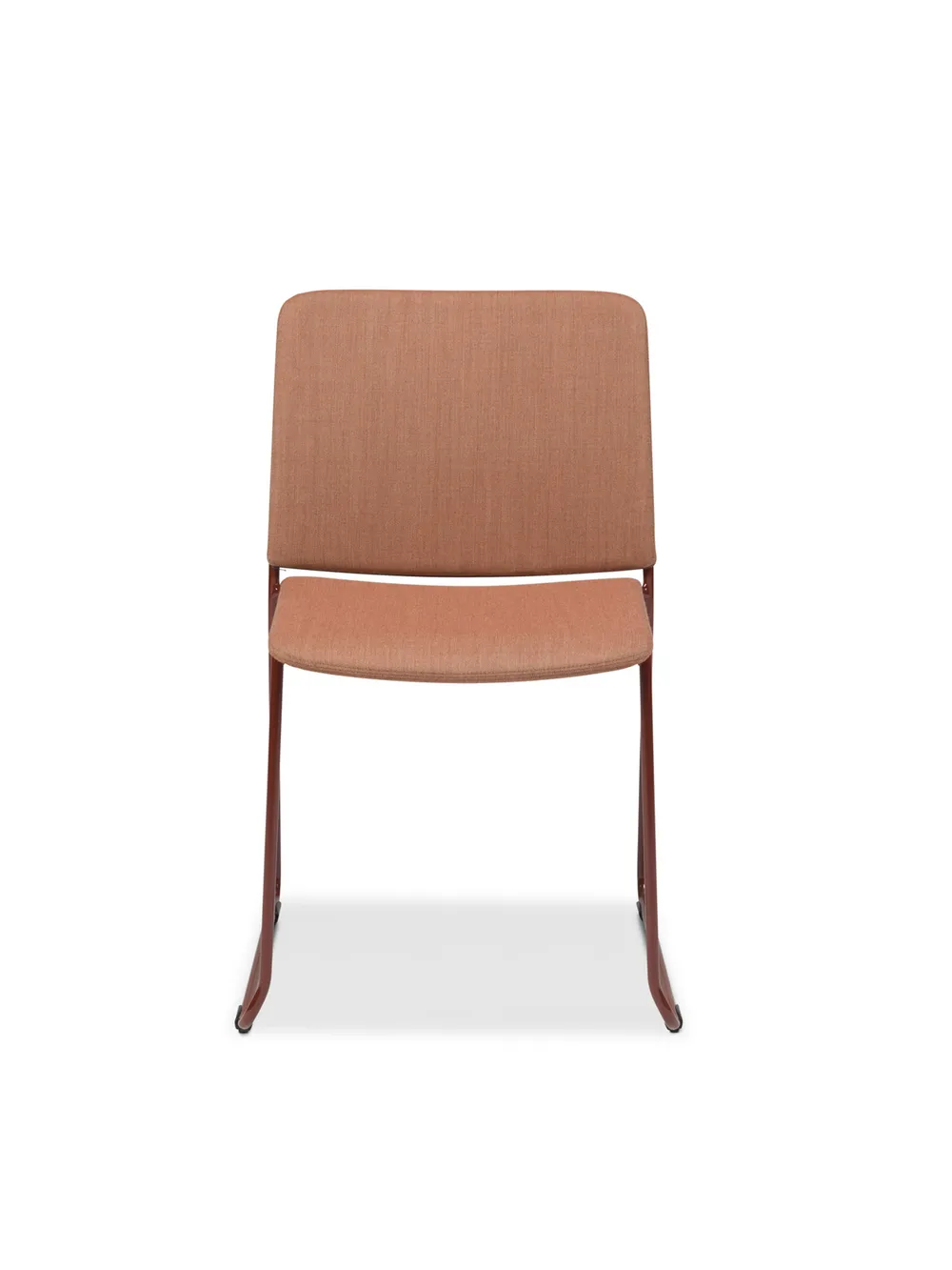 Atrium sled base with upholstered seat and back front