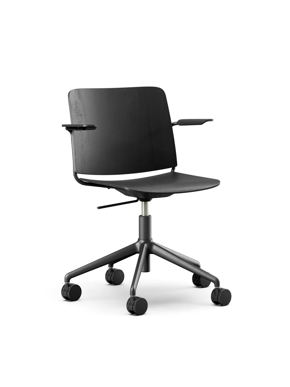 Atrium 5 star base with armrests veneer back and seat